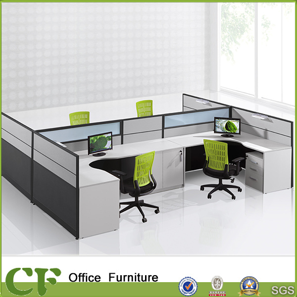 U Shape 4 Seaters Office Table Workstation with Partition