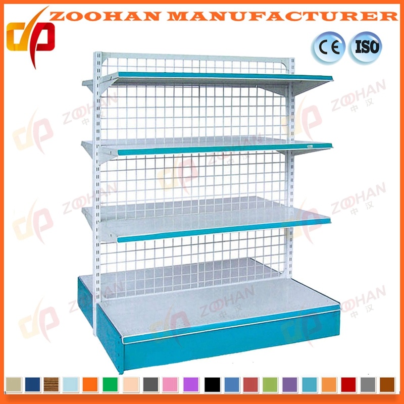 Metal Supermarket Display Stand Rack Wire Mesh Shelf (Zhs134)