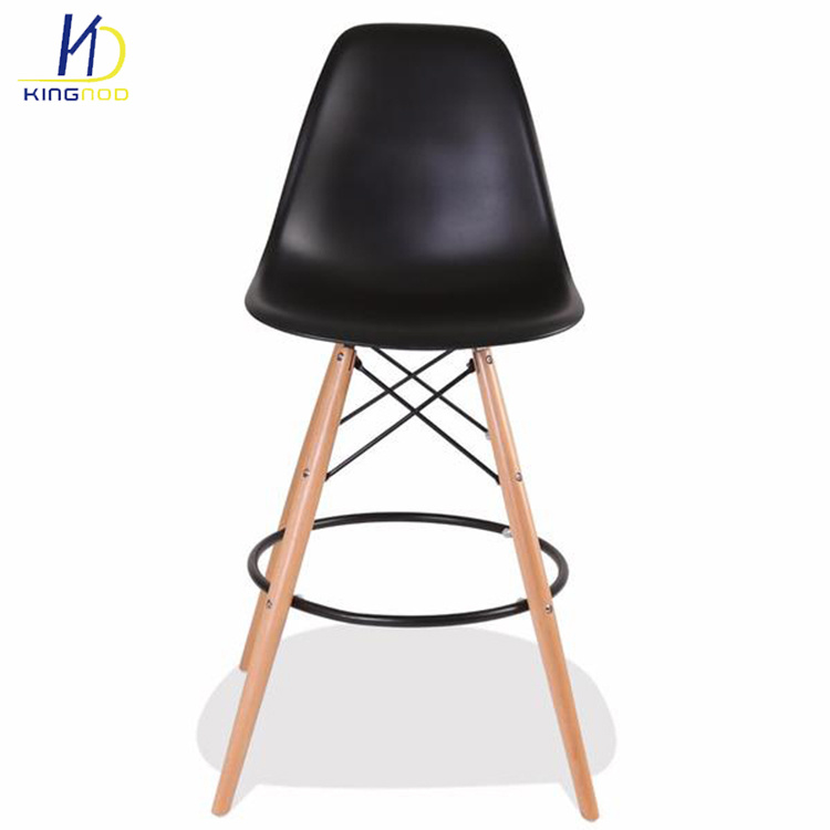 Replica Modern Top Rated Strong Wood Legs PP Plastic Eames Bar Stool/ Chair