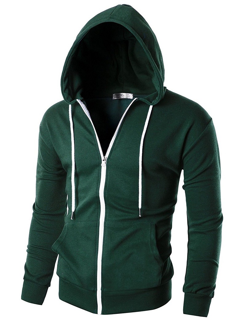 Men's Fashion Full Zipper Outdoors Sport Running Cotton Fitness Hoodie