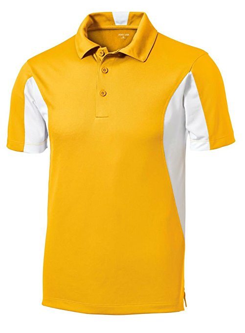 Men's Moisture Wicking Side Blocked Micropique Workout Polo Shirt