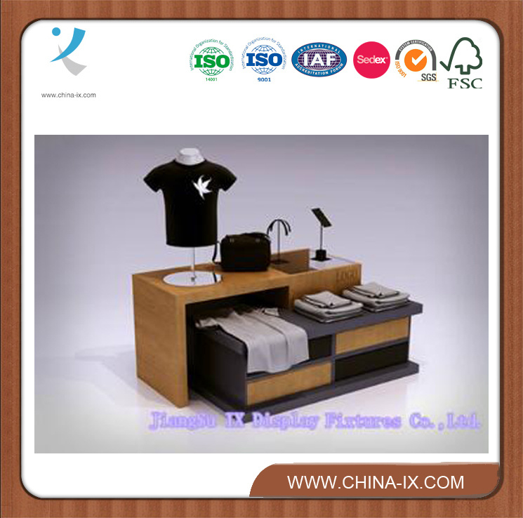 Functional Metal and Wood Display Rack/Table for Retail Store