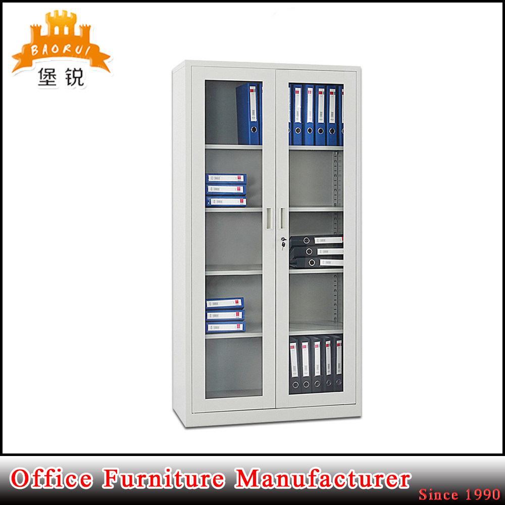 Office or School Use Sliding Glass Door Steel Filing Cabinet