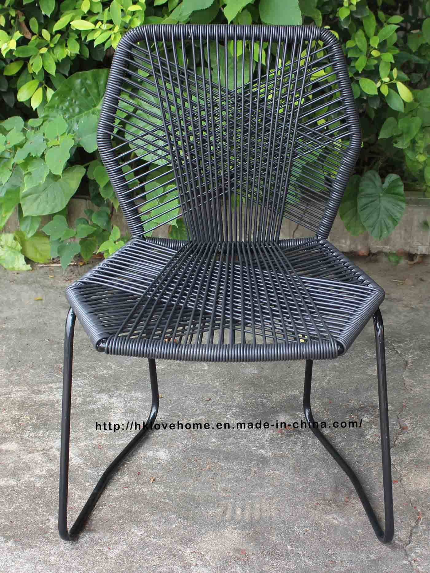 Metal Classic Outdoor Leisure Dining Restaurant Rattan Tropicalia Garden Chair