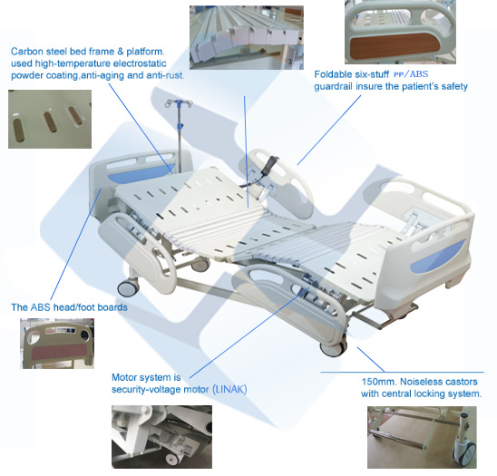 Ce Approved Medical Three Function Electric Hospital Patient Bed