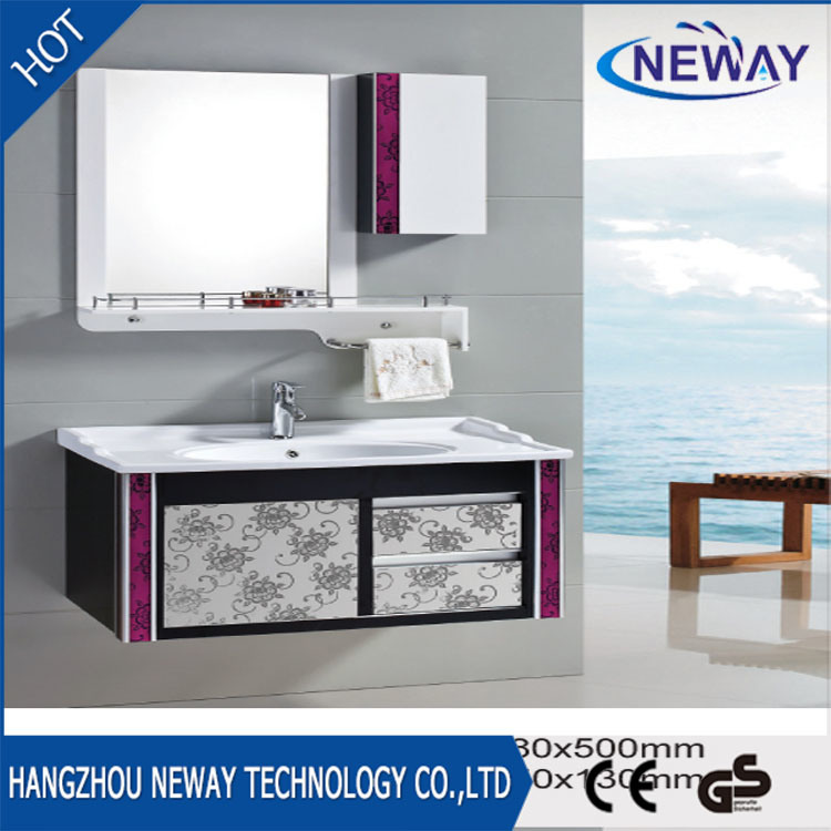 Bathroom Sanitary Ware PVC Mirrored Cabinet for Bathroom