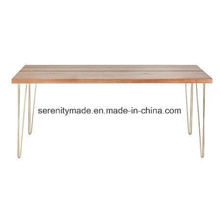 Modern Design Hairpin Wedding Wooden Square Dining Table