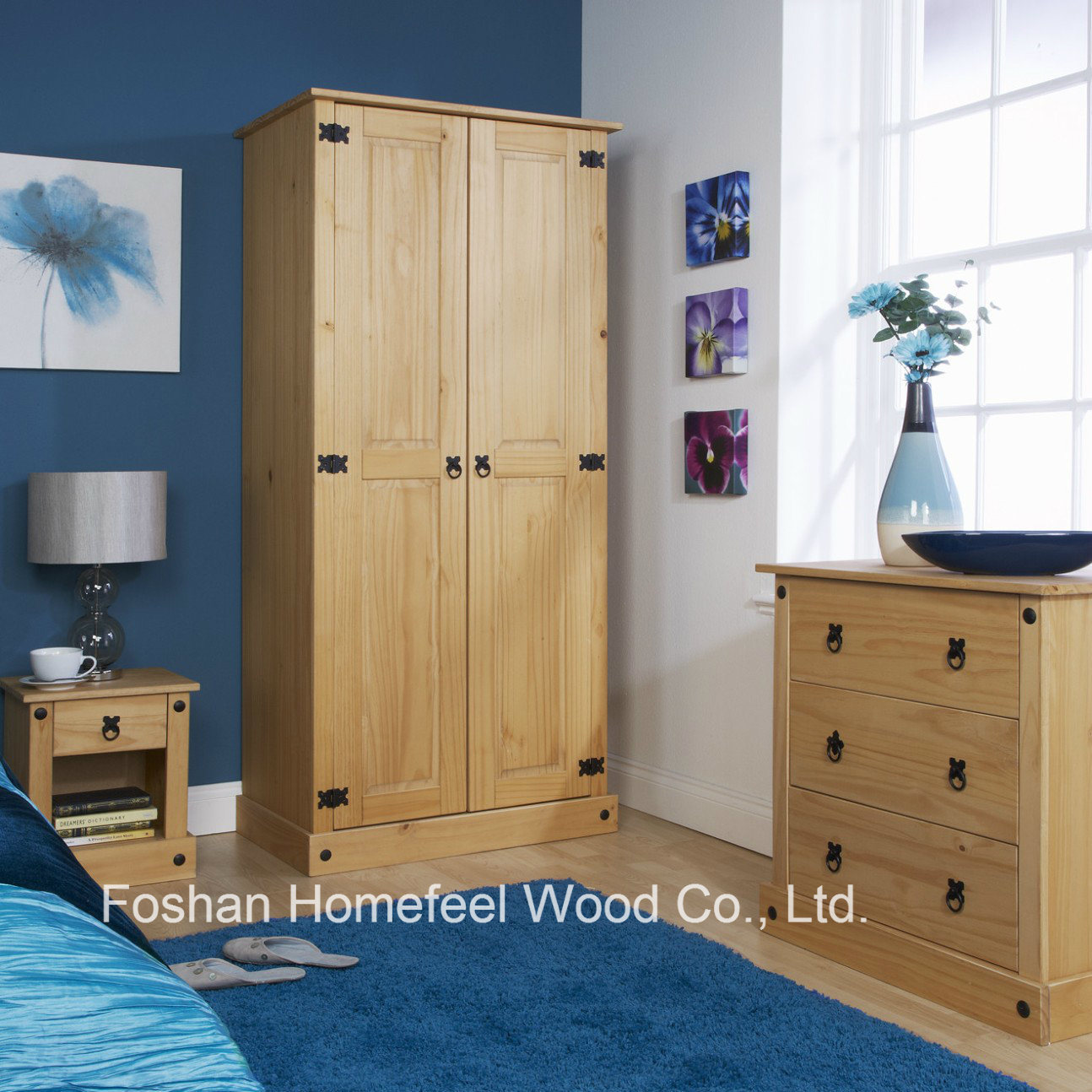 Wonderful Wooden Wardrobe Bedroom Furniture Set (BD14)