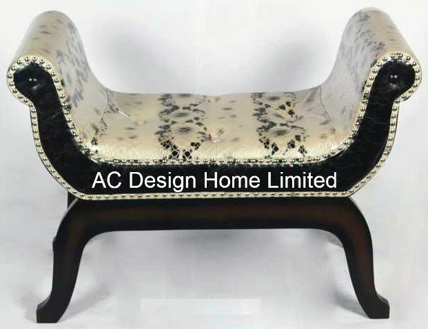 Designer PU Leather/Wooden U Shape Bench