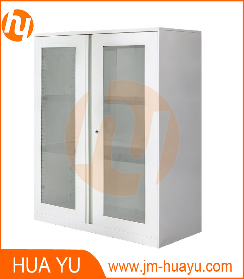 Glass Office Double-Door Filing Cabinet