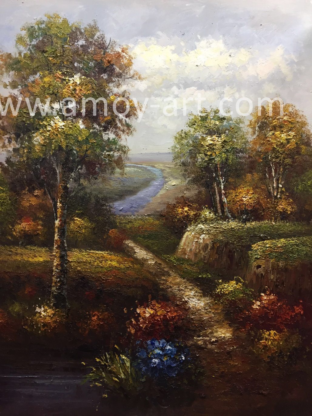 Handmade Forestry Landscape Oil Painting for Home Decoration