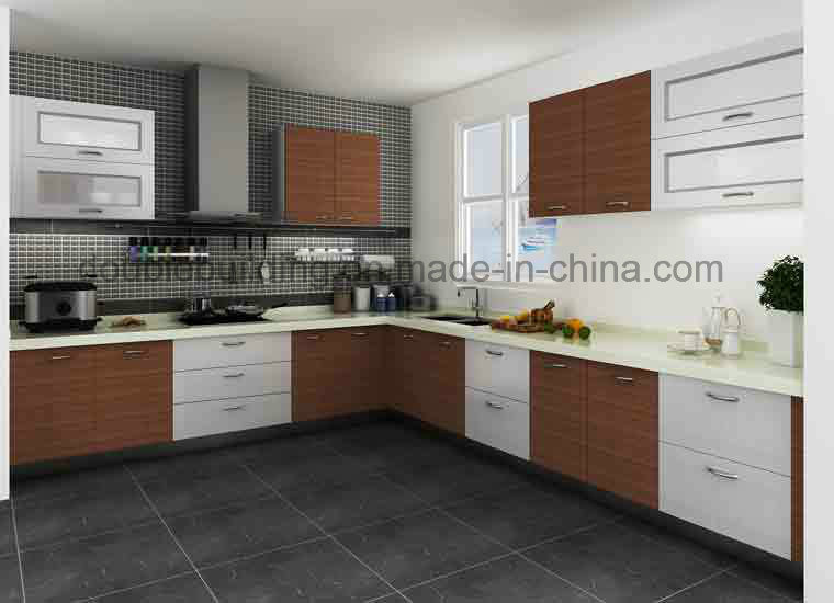 Laminated Wood Veneer Kitchen Cabinet