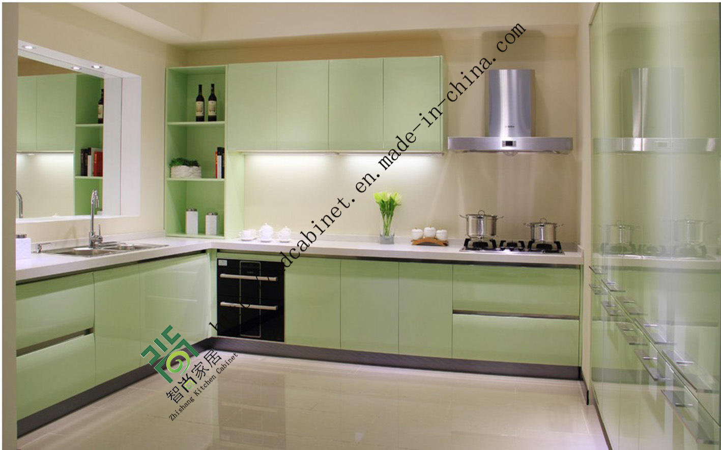 2016 Hot Sale White High Glossy Lacquer Kitchen Cabinet (zs-189)