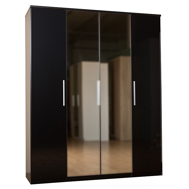 High Gloss 4 Doors Bedroom Furniture Mirrored Wardrobe (WB44)