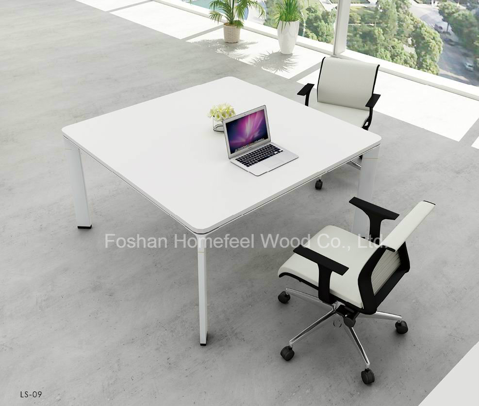 Fashion White Square Office Simple Design Meeting Table Furniture (HF-YZ009)