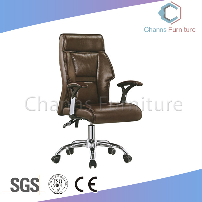 Brown Leather Chair Office Executive Chair with Nylon Arm (CAS-EC1856)