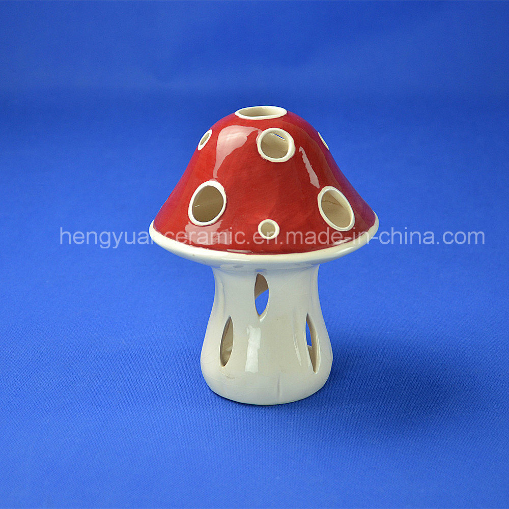 Glazed Mushroom Ceramic Home Decoration Candle Holder