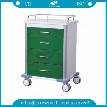 AG-GS003 High Quality Cold Rolled Steel Economic Hospital Trolley with Drawers on Sale