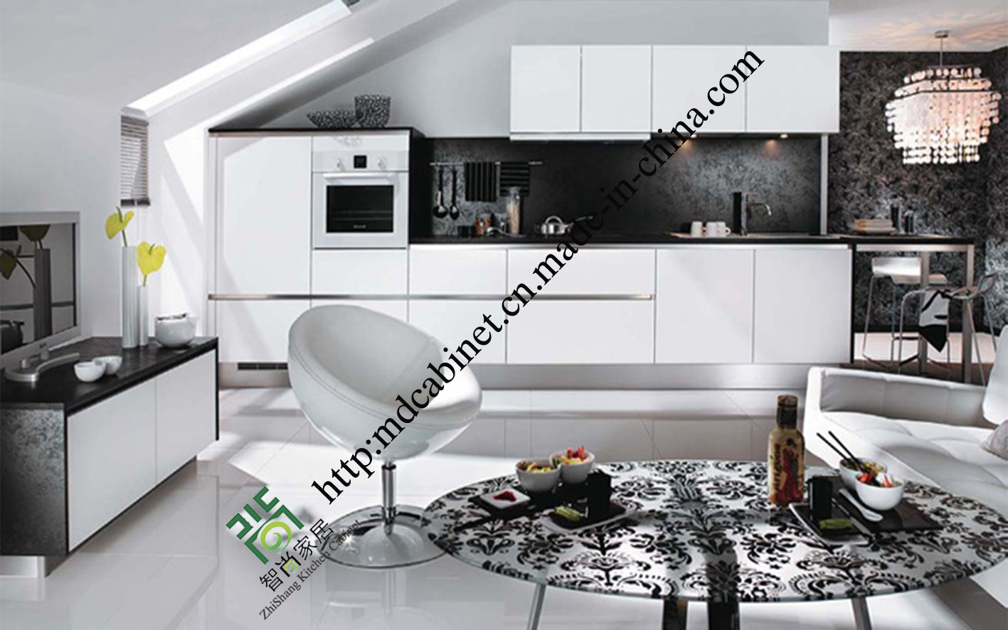 Modern Lacquer Kitchen Cabinets with White Color (zs-438)