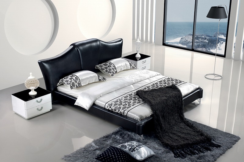 Simple and Elegant Genuine Leather Bed (SBT-5830)