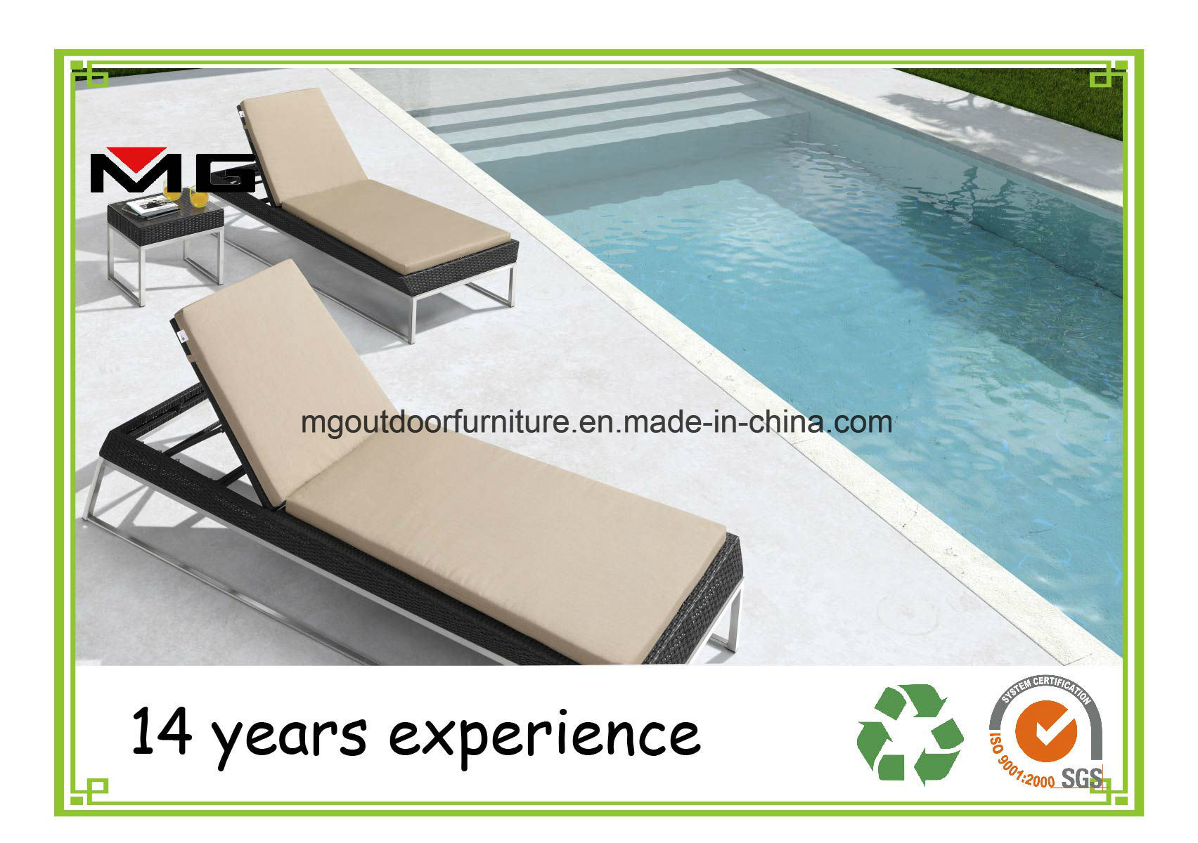 Rattan Outdoor Chaise Lounges Poolside Sun Lounger