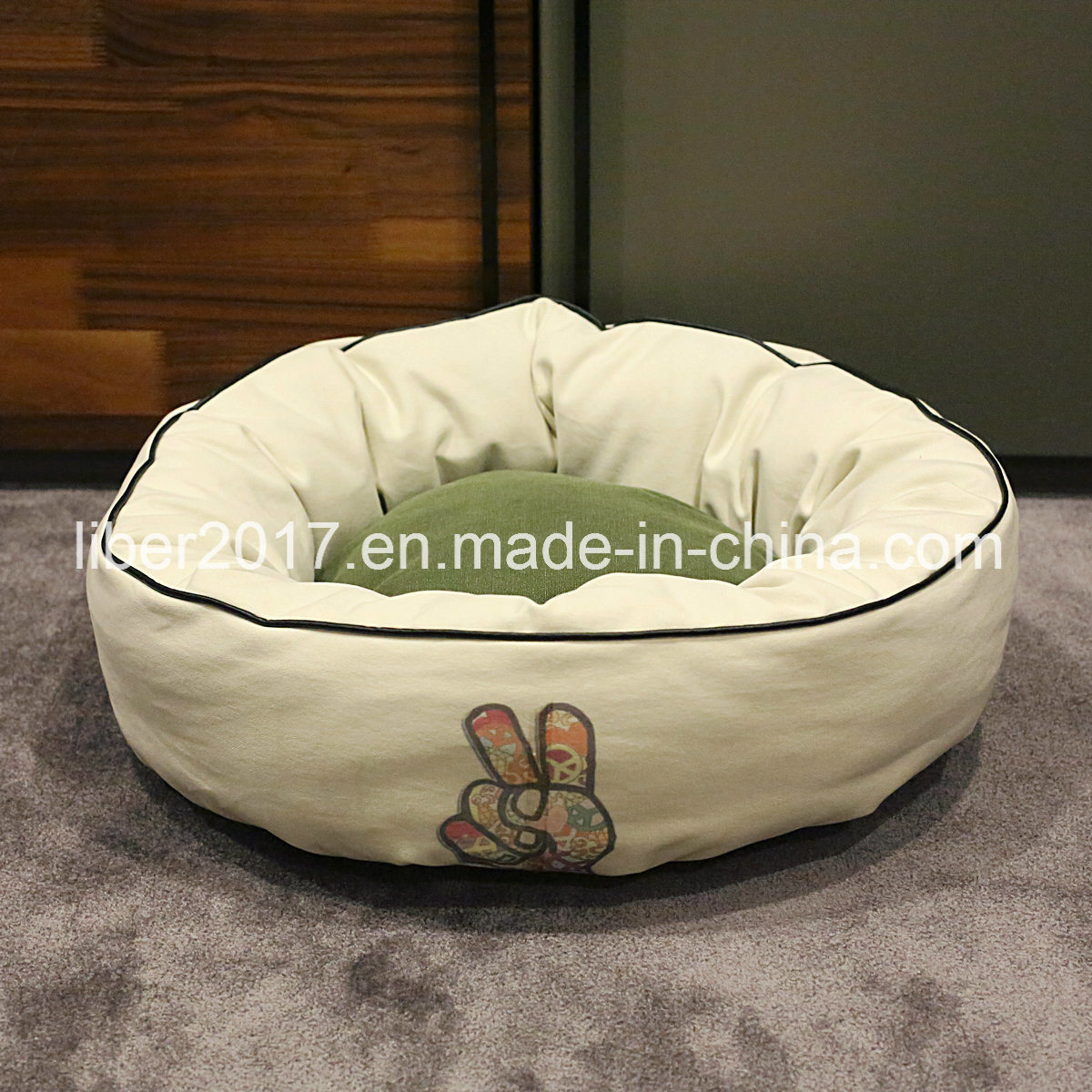 Factory OEM Round Cotton Dog Cat Pet Bed