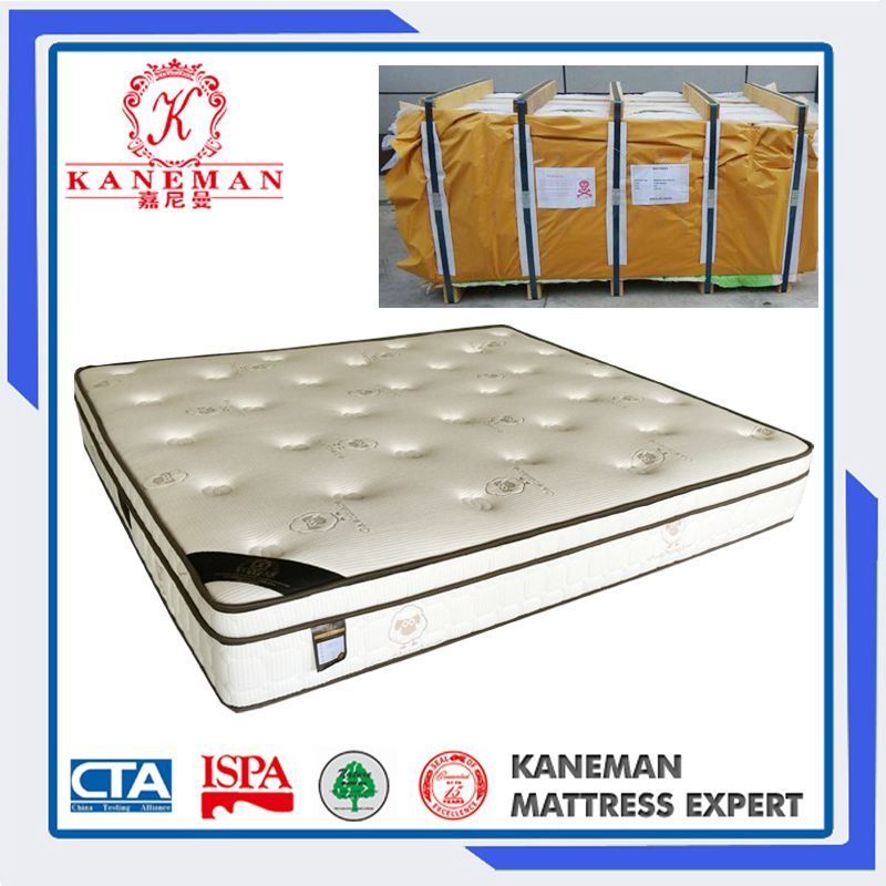 2016 Hot Selling Cashmere Pocket Spring Mattress Compressed in a Pallet