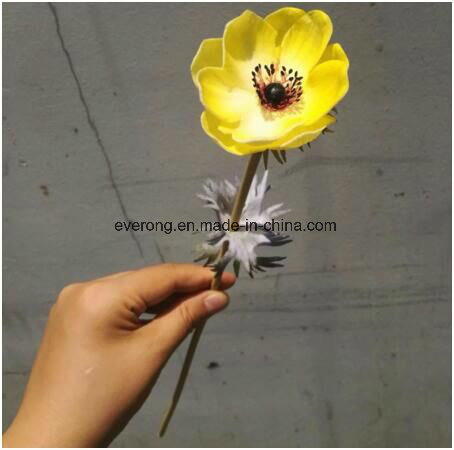 Wholesale Home Decoration PU Artificial Flowers High Hand-Feeling Fake Flowers Anemone Flower