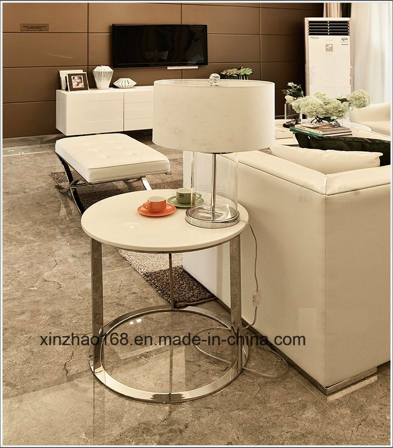 Round Sofe End Table Marble Matrials