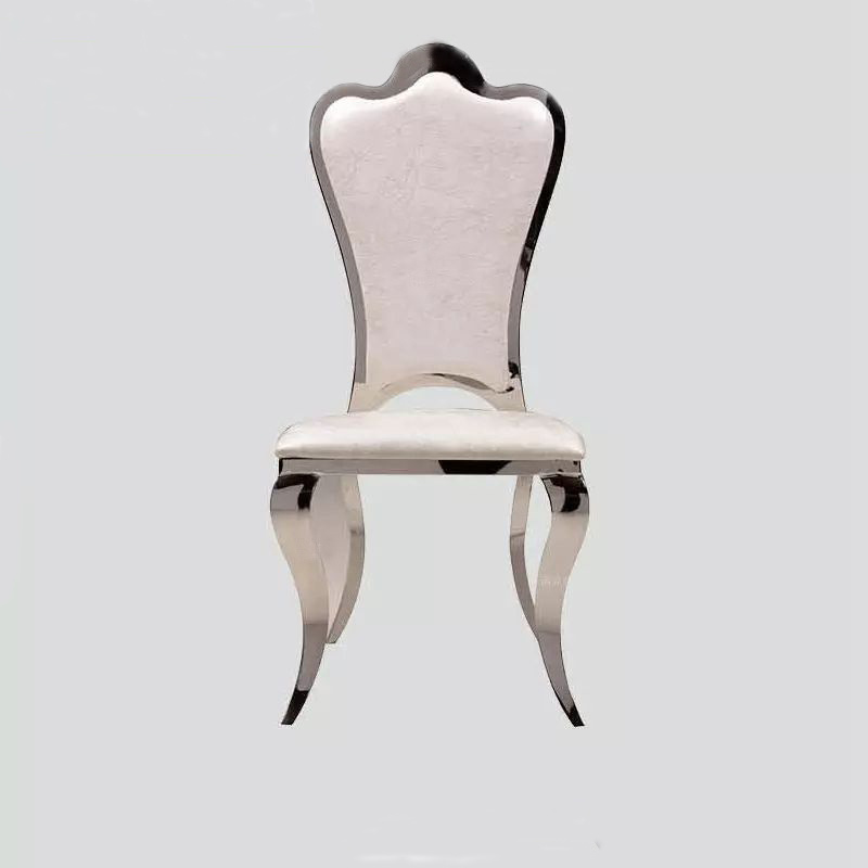 Modern Royal King Throne White Leather Gold Stainless Steel Banquet Chair