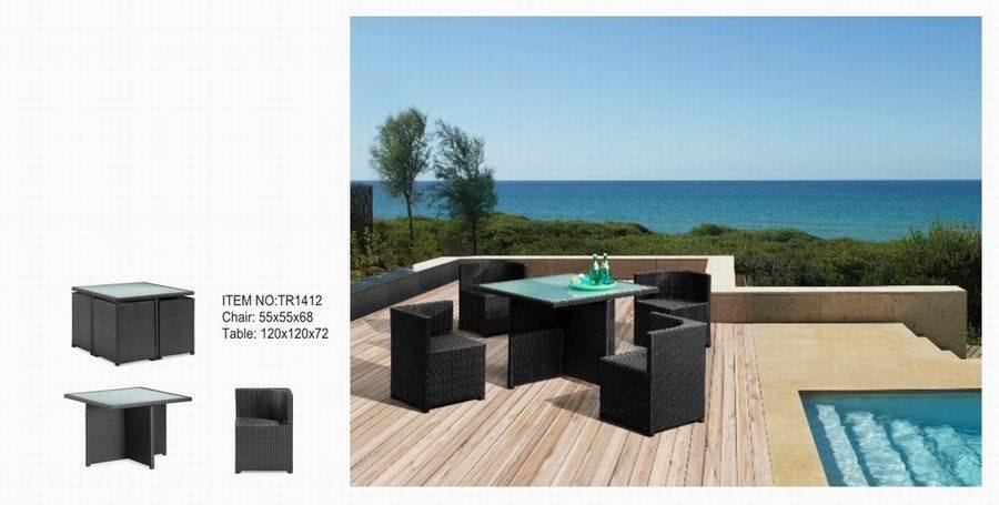 Rattan Furniture Dining Set with Outdoor Chair