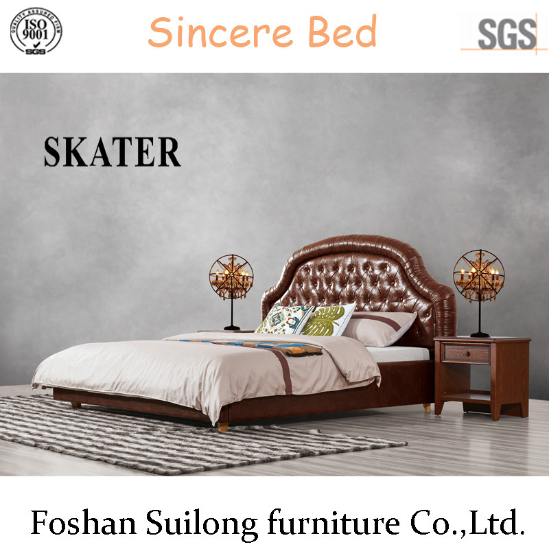 A09 American Style Fabric Bed Leather Bed