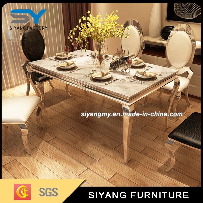 Home Furniture Stainless Steel Chair and Table Dining Table