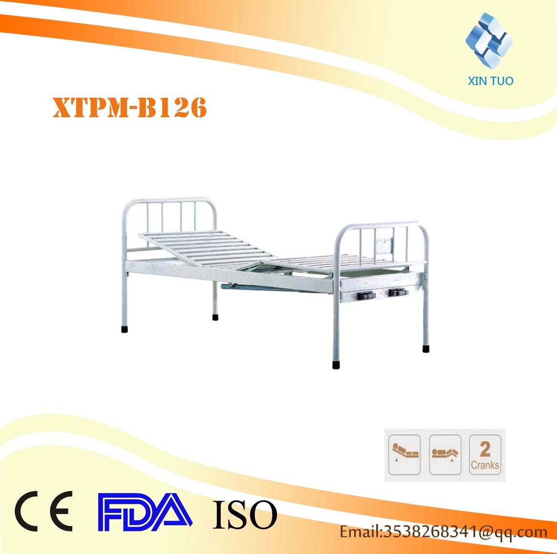 Superior Quality Manual Two-Function Medical Care Bed