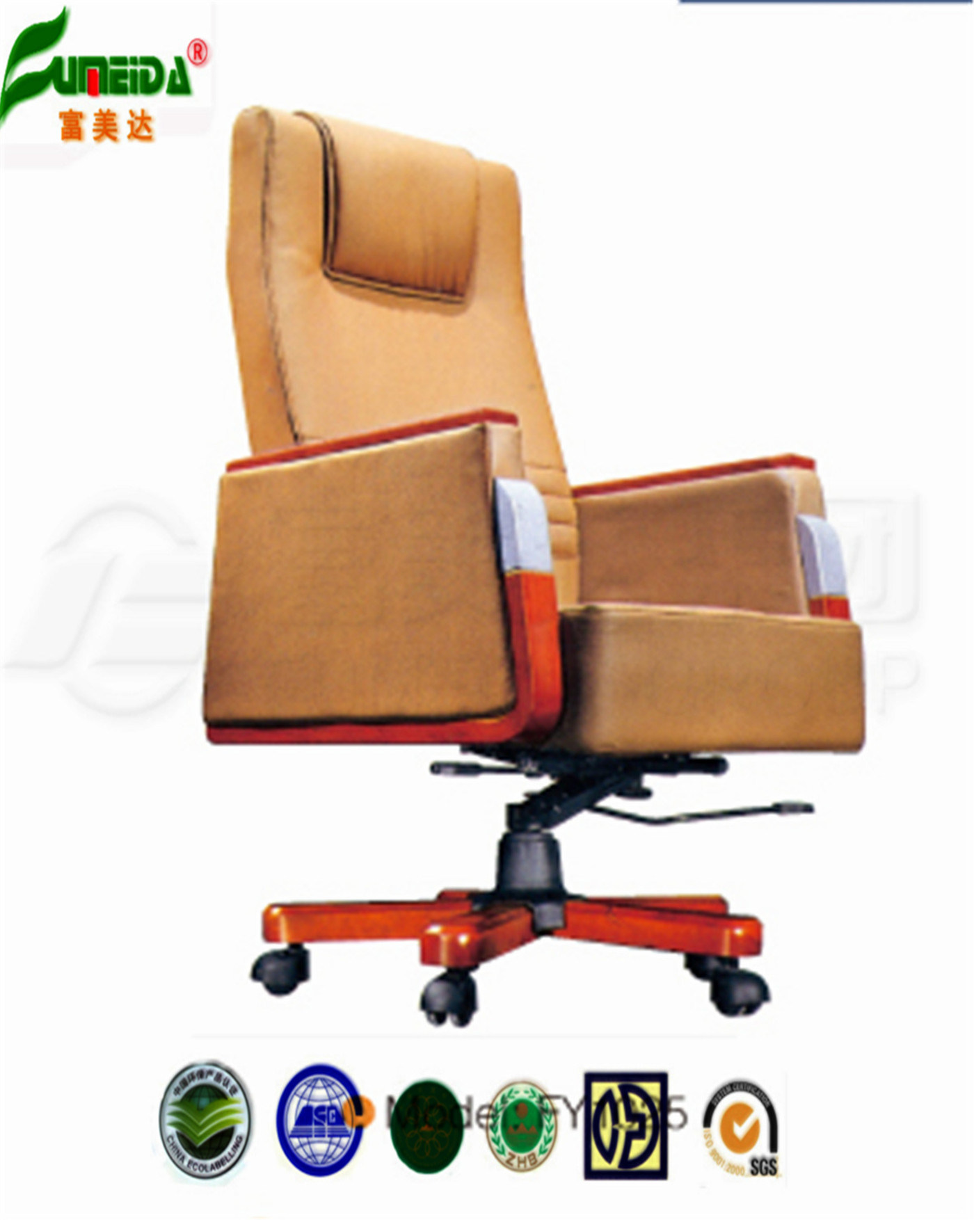 Swivel Leather High Quality Office Chair with Solid Wood (fy1025)