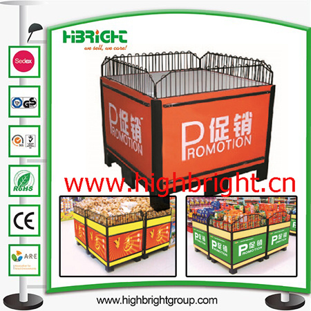 Heavy Duty Steel Supermarket Promotion Table with Advertising