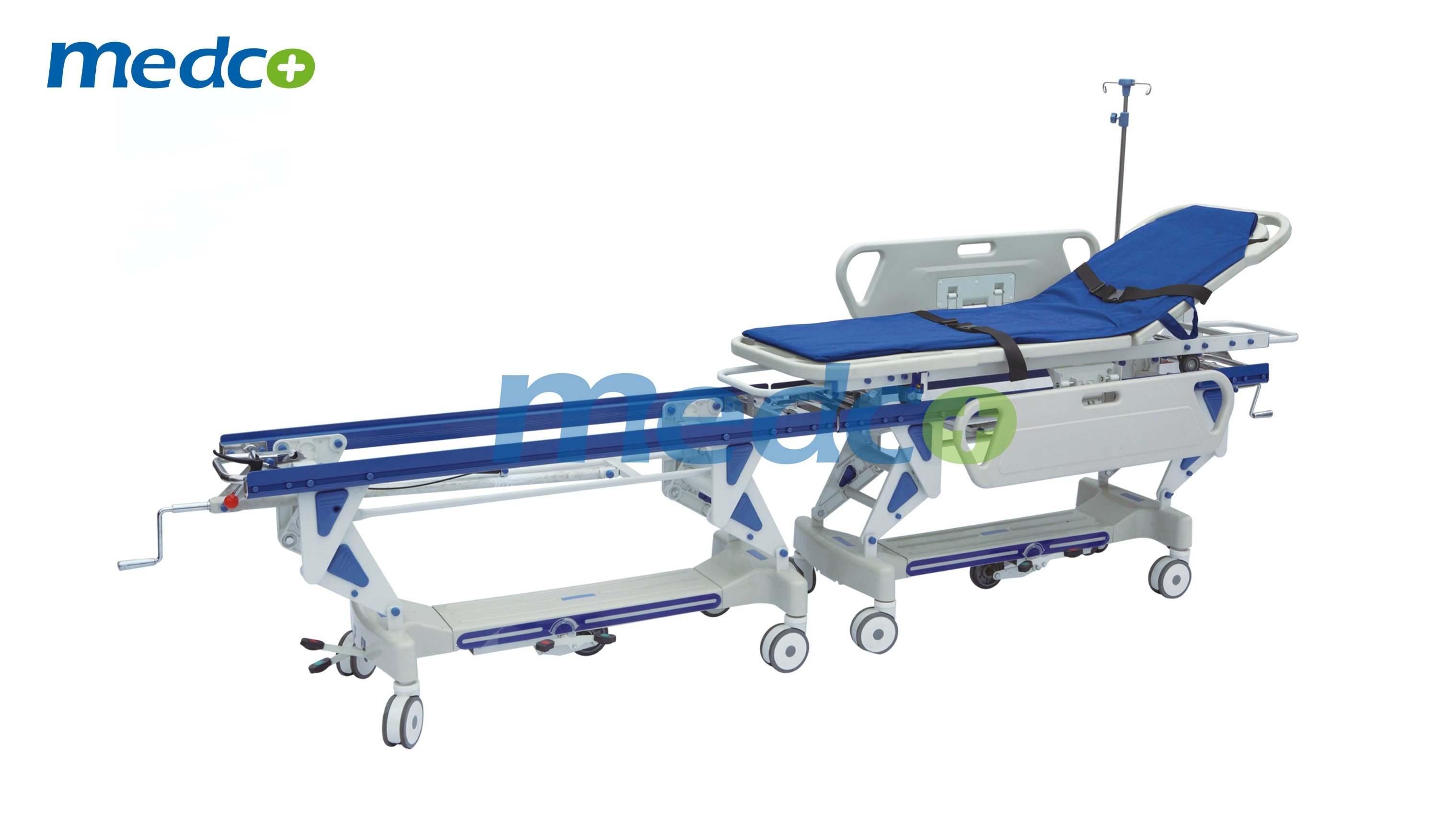 Operation Connecting Manual Hospital Cart Transfer Stretcher Trolley with Ce& ISO