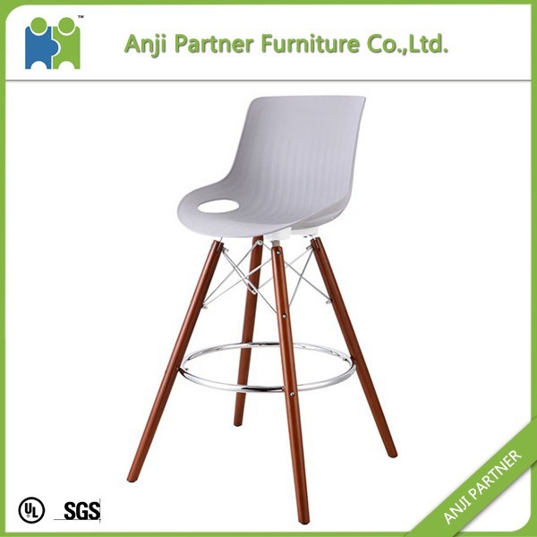 High Quality Plastic Bar Stool chair with Beech Legs (Sanvu)
