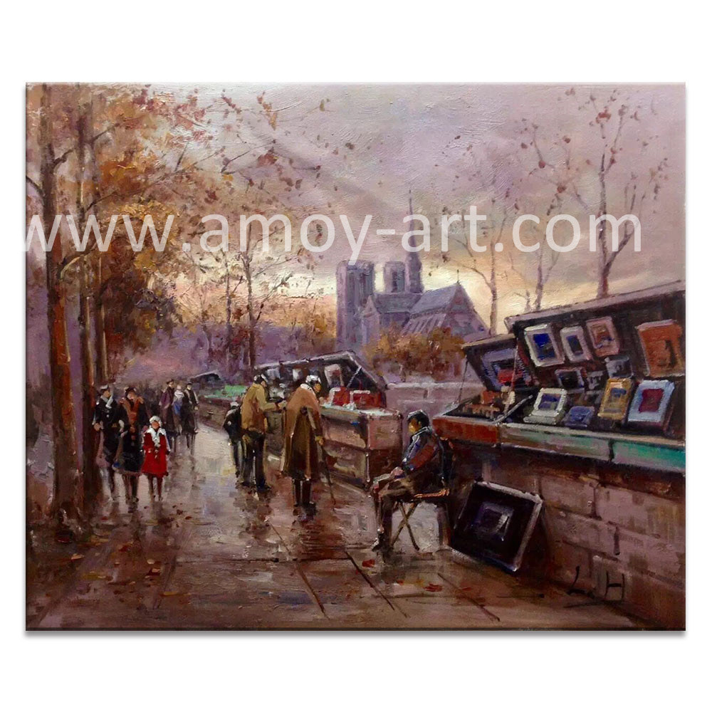 Impressive Paris Street Scene Canvas Art Paintings for Home Decoration