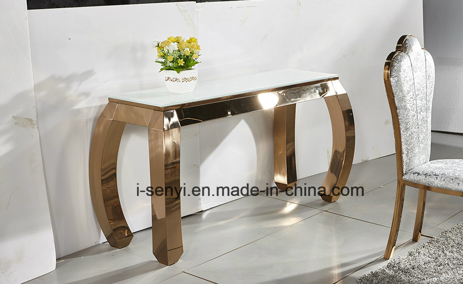 Modern Gold Plated Stainless Steel Console Table Side Table End Table Dining Room Living Room Furniture