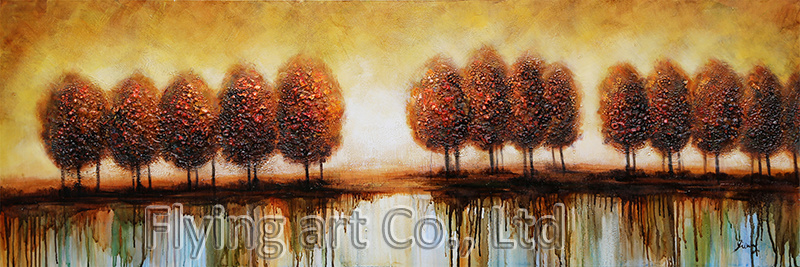 Abstract Reproduction Oil Painting for Trees