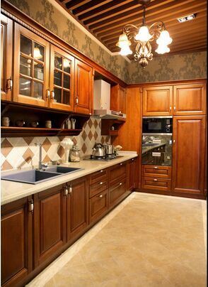 American Style Solid Wood Kitchen Cabinet (c15)