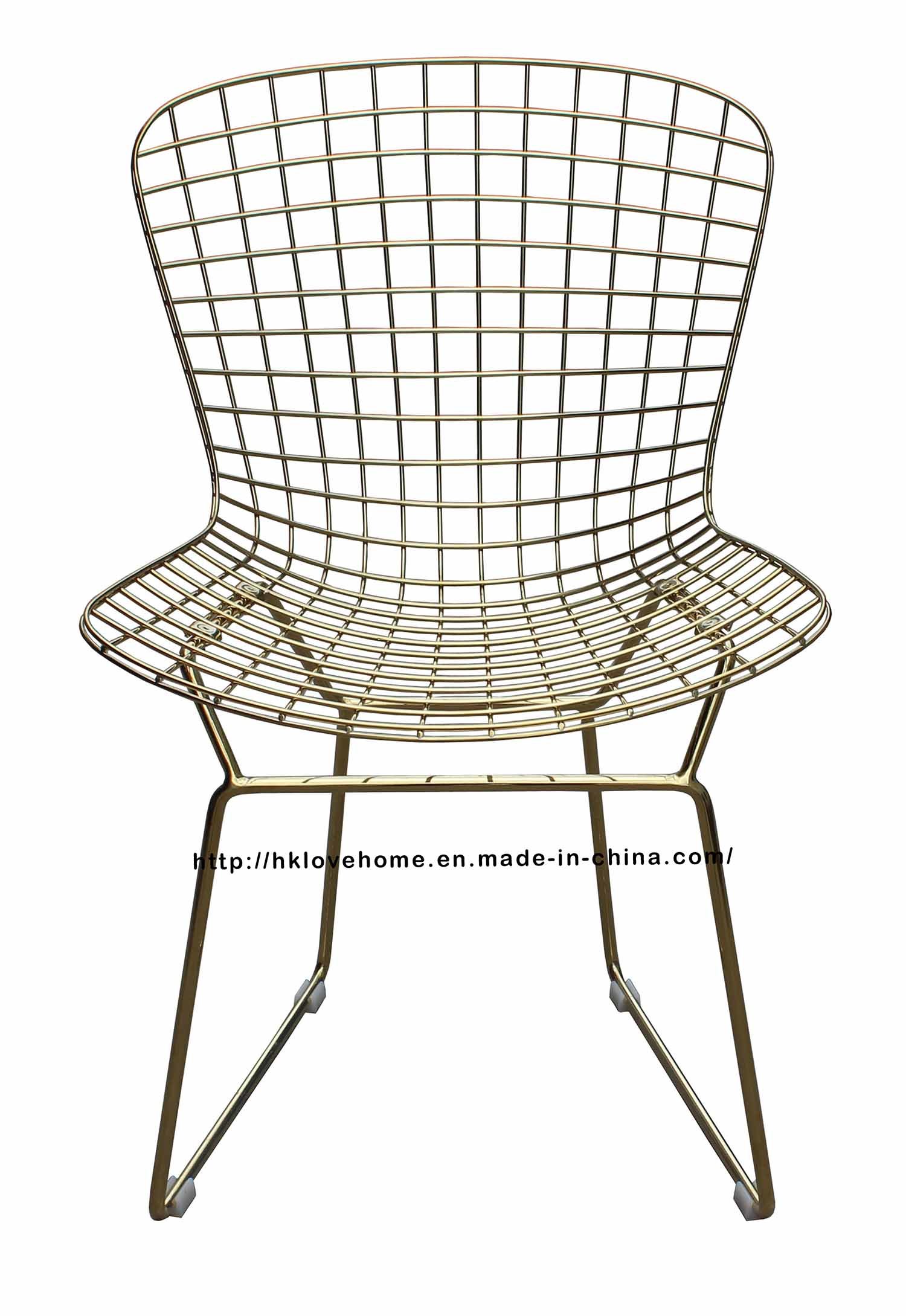 Modern Dining Restaurant Knock Down Metal Wire Chair