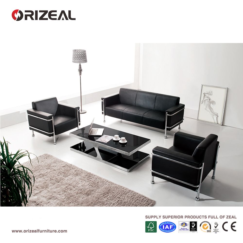 Orizeal Contemporary Design Leather Sofa, Three Seater Office Couch (OZ-OSF004)