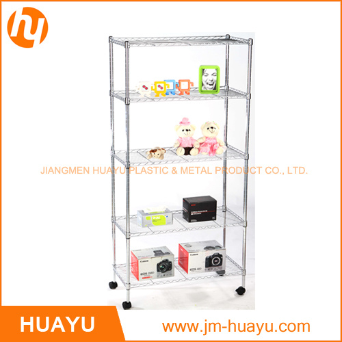 Five Tier Movable Chrome Finish Storage Rack