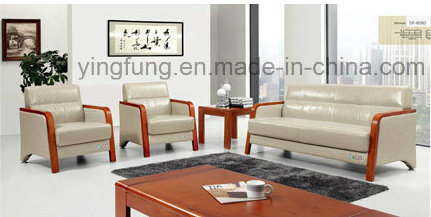 Modern Office Sofa, Leather Sofa with Wooden Frame (SF-6093)