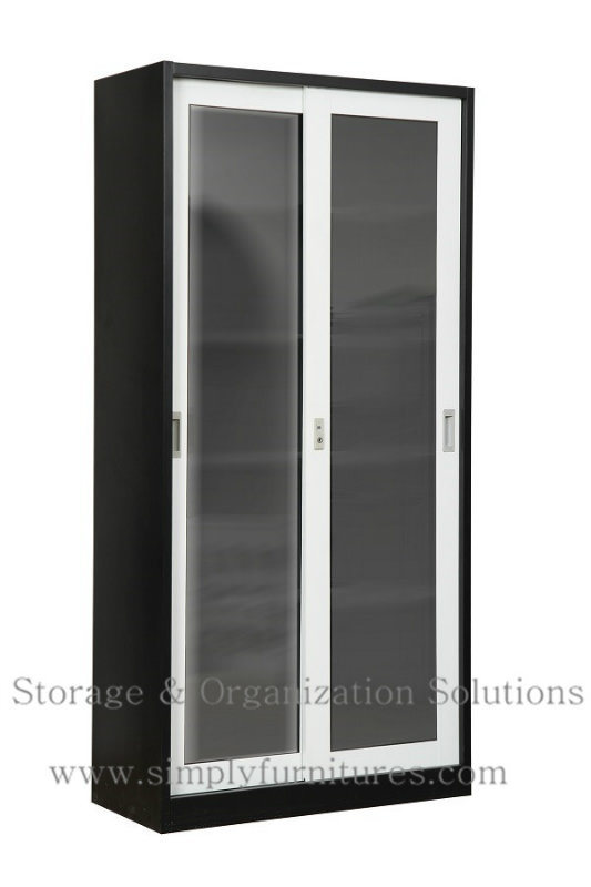 Sliding Door Storage Cabinet with Lock