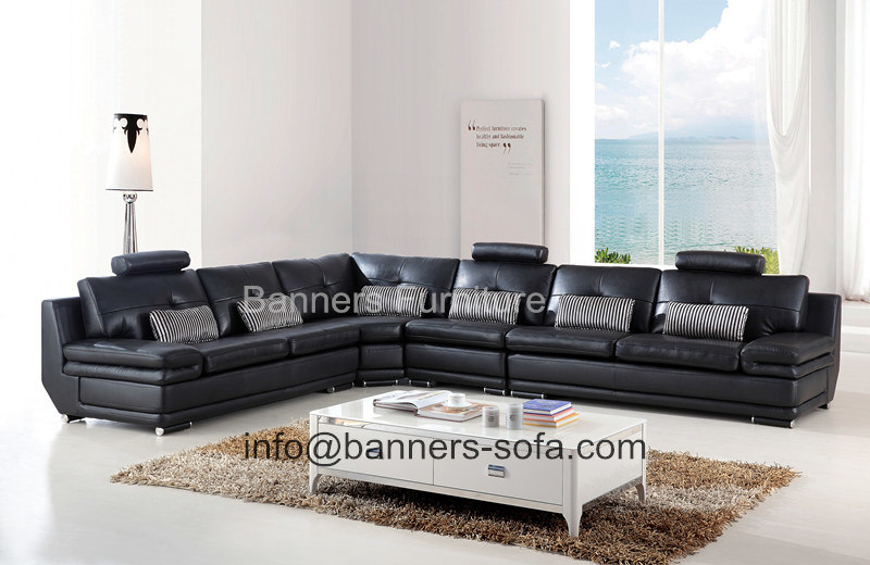 American Style Modern Leather Sofa (H-2026)