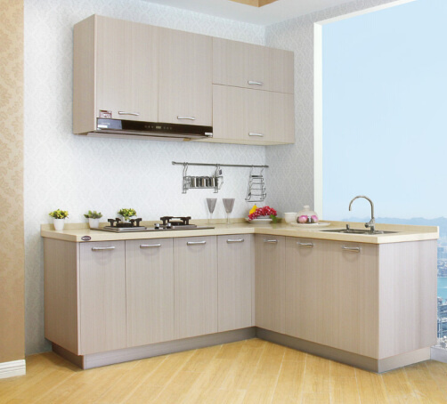 Wooden PVC Membrane Kitchen Cabinet