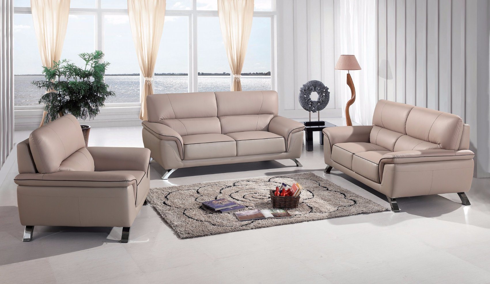 European Style Home Sofa New Italian Leather Sofa Sbl-1720 1+2+3 Sofa